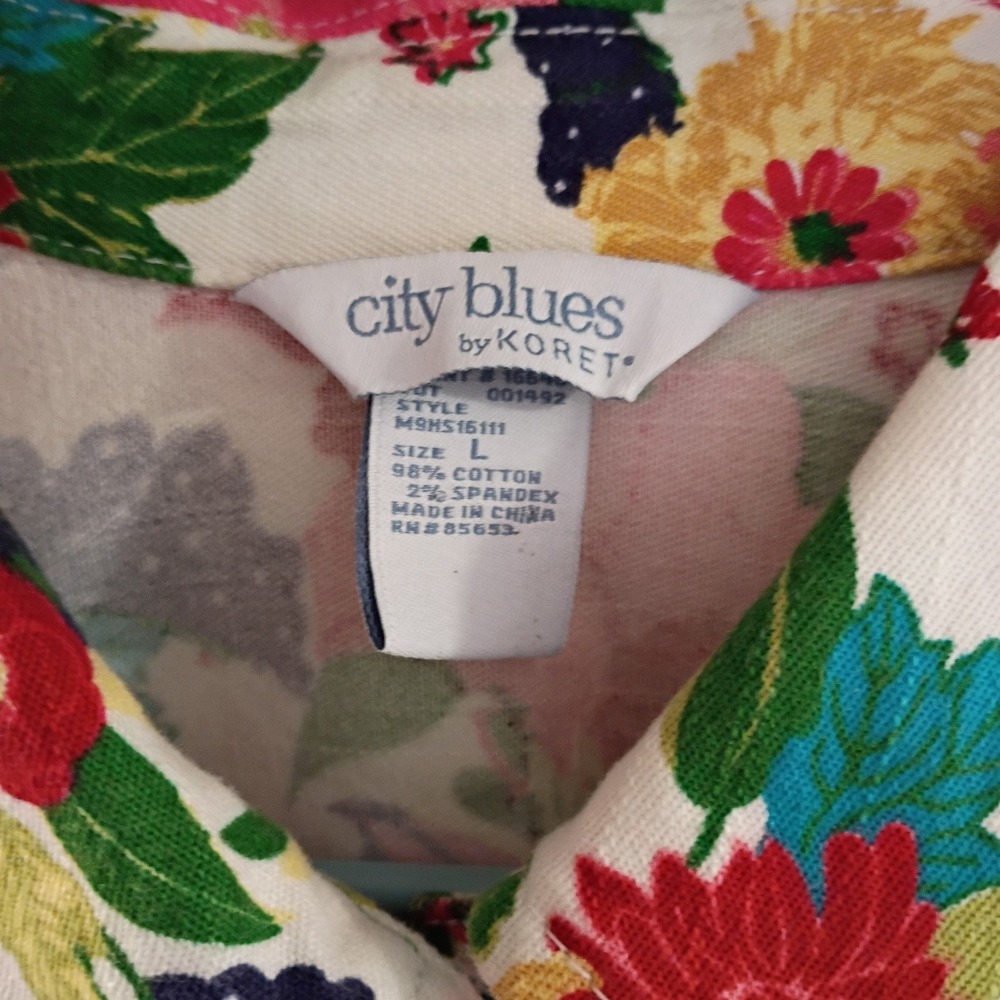 Vintage‎ City Blues By Koret Flower Floral Pattern Jacket Women's Size Large EUC - Picture 8 of 9